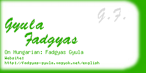 gyula fadgyas business card